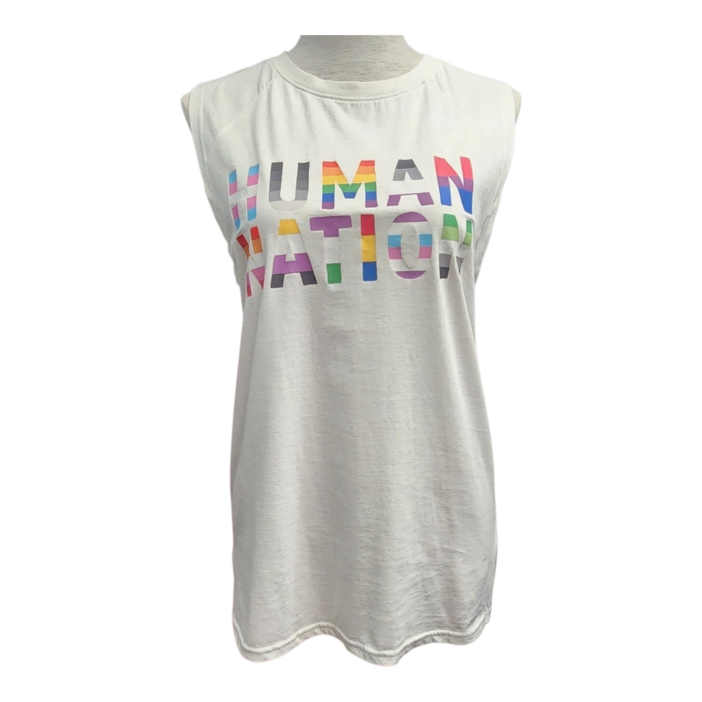 Human Nation Colorful Graphic Women's Tank Top (NWOT)